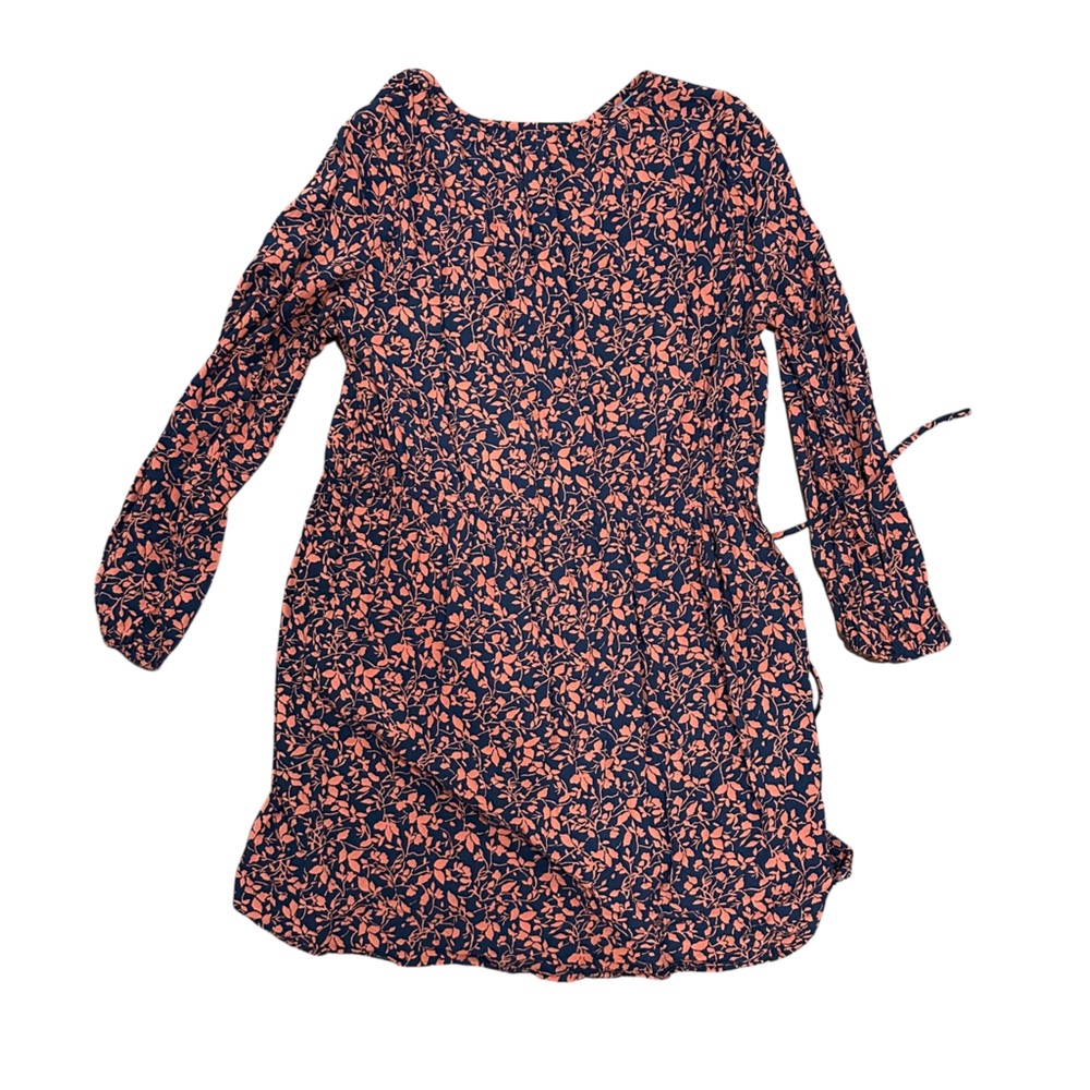 LOFT Floral Print Blouse in Navy and Coral